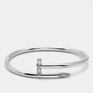 Cartier Juste Un Clou Diamonds 18k White Gold Bracelet 16