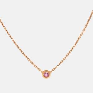 Pre Owned Cartier  D'Amour Pink Sapphire 18k Rose Gold Necklace