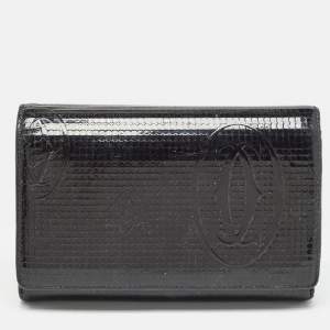 Cartier Black Patent Leather Happy Birthday Compact Wallet