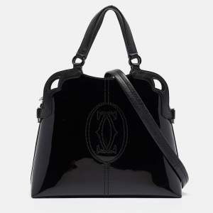 Cartier Black Patent and Leather Marcello de Cartier Satchel