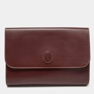 Cartier Burgundy Leather Must 21 de Cartier Flap Clutch