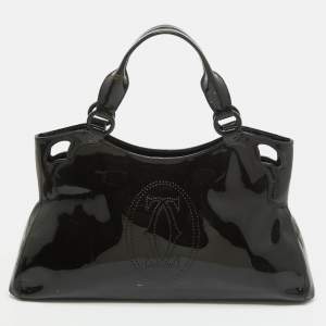 Cartier Black Patent Leather Small Marcello De Cartier Tote