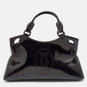 Cartier Black Patent Leather Small Marcello De Cartier Tote