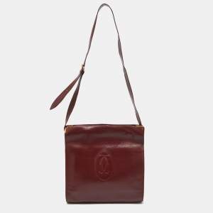 Cartier Burgundy Leather Les Must de Cartier Shoulder Bag