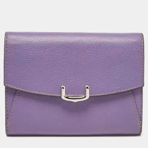 Cartier Purple Leather C de Cartier Compact Wallet