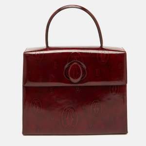 Cartier Red Patent Leather Happy Birthday Top Handle Bag