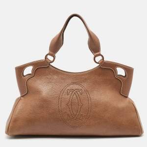 Cartier Brown Leather Marcello de Cartier Satchel