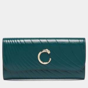 Cartier Green Quilted Leather Panthère De Cartier International Wallet