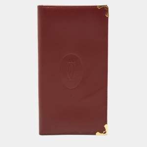 Cartier Burgundy Leather Must de Cartier Long Wallet