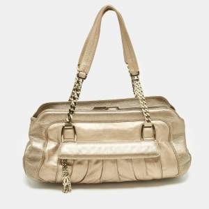 Cartier Metallic Two Tone Leather La Dona Shoulder Bag