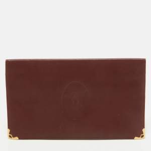 Cartier Burgundy Leather Must de Cartier International Wallet