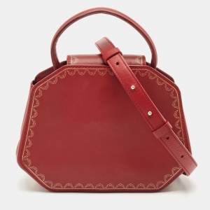 Cartier Red Leather Mini Guirlande De Cartier Top Handle Bag