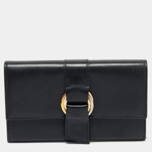 Cartier Black Leather Trinity Continental Wallet