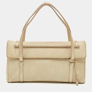 Cartier Gold Fabric and Leather Happy Birthday Cabochon Flap Bag