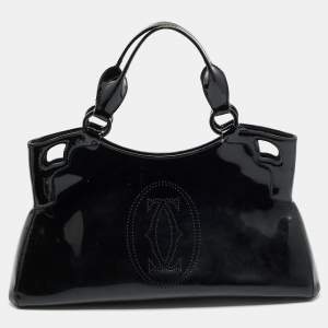 Cartier Black Patent Leather Small Marcello De Cartier Bag