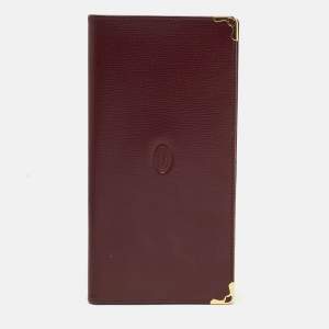 Cartier Burgundy Leather Le Must De Cartier Long Wallet