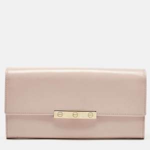 Cartier Light Pink Leather Love Flap Continental Wallet