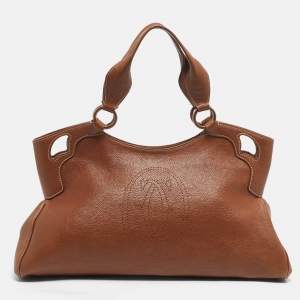 Pre Owned Cartier Brown Leather Large Marcello de Cartier Bag