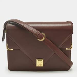 Pre Owned Cartier Red Leather Must de Cartier Shoulder Bag