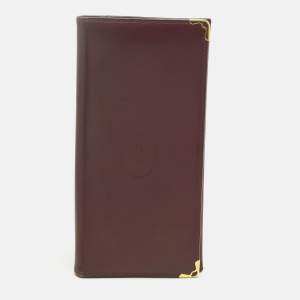 Pre Owned Cartier Burgundy Leather Must de Cartier Continental Wallet