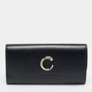مملوكة مسبقًا Cartier Panthère de Cartier Black Leather Continental Wallet