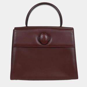 Pre Owned Cartier Bordeaux Must De Cartier Handbag