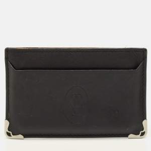 Pre Owned Cartier Must de Cartier Black Leather Card Holder