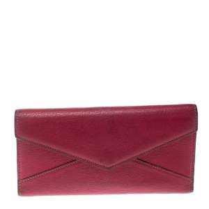 Pre Owned Cartier Pink Leather Les Must Envelope Trifold Wallet