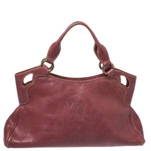 Pre Owned Cartier Red Leather Small Marcello De Cartier Bag