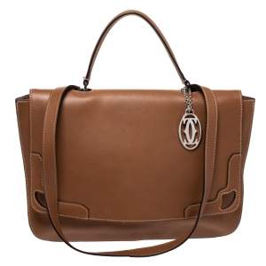 Cartier Tan Leather Marcello de Cartier Top Handle Bag