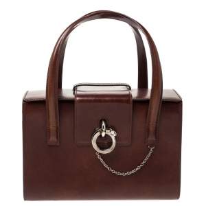 Pre Owned Cartier Brown Patent Leather Panthere Box Bag