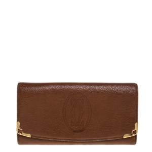 Pre Owned محفظة كارتييه مارسيلو دو كارتييه جلد بني بقلاب