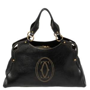 Pre Owned حقيبة كتف كارتييه "مارسيلو دو كارتييه" جلد أسود