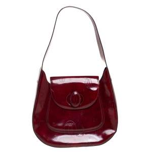 Cartier Burgundy Patent Leather Happy Birthday Hobo