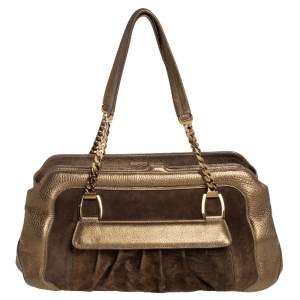Cartier Gold Suede and Leather La Dona Shoulder Bag