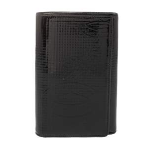 Pre Owned محفظة كارتييه هابي بارثداي جل د لامع منقوش أسود 