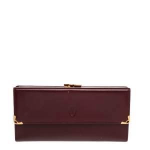 Cartier Burgundy Leather Must de Cartier Continental Wallet