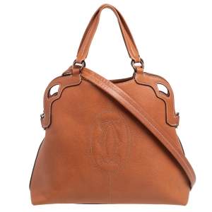 Pre Owned Cartier Brown Leather Marcello de Cartier Satchel