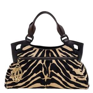 مملوكة مسبقًا Cartier Beige/Black Calf Hair and Textured Leather Marcello De Cartier 