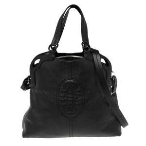 Pre Owned Cartier Black Leather Marcello de Cartier Satchel