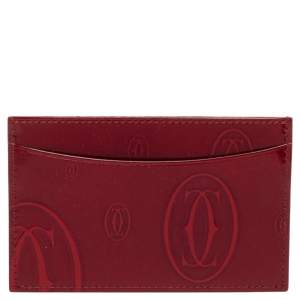 مملوكة مسبقًا Cartier Red Patent Leather Happy Birthday Card Holder