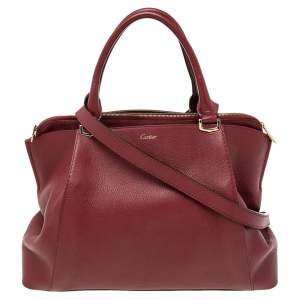 Pre Owned Cartier Red Leather C de Cartier Bag