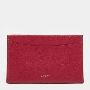 Pre Owned حافظة بطاقات كارتييه ليه موست دو كارتييه جلد وردية