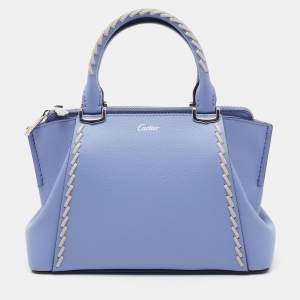Pre Owned Cartier Lavender Leather Mini Limited Edition C de Cartier Satchel