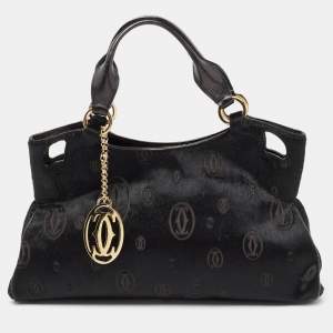 Pre Owned Cartier Black Calfhair and Leather Marcello de Cartier Bag