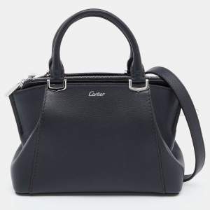 Pre Owned Cartier Black Leather Mini C de Cartier Satchel