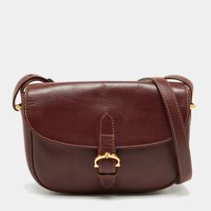 مملوكة مسبقًا Cartier Burgundy Leather Must de Cartier Crossbody Bag