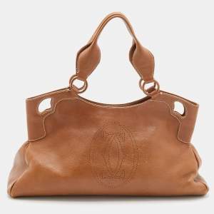 Pre Owned Cartier Brown Leather Medium Marcello de Cartier Bag