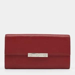 Cartier Red Leather Love Flap Continental Wallet
