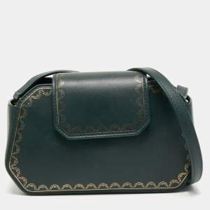مملوكة مسبقًا Cartier Green Leather Guirlande de Cartier Shoulder Bag 